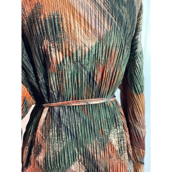 Zara Multicolor Pleated String Tie Wrap Blouse Top Sz S NWT! - Picture 8 of 16